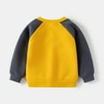 thumbnail image 4 of Tfken Toddler Kids Boys Sweatshirt Size2-18 Months Long Sleeve Crew Neck Tops Daily Wear Color Block Yellow Pullover Shirts, 4 of 6