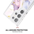 thumbnail image 2 of SaniMore Case for Samsung Galaxy S24 Ultra, Shockproof Ant-fall TPU Backplane Marble Stylish Pattern for Girls Women No-Yellowing Slim Lightweight for Samsung Galaxy S24 Ultra, Purple/White, 2 of 11