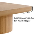 thumbnail image 6 of GZXS 34.6" Square Coffee Table with Parquet Wood Veneer Top, Modern Farmhouse Coffee Table with Cylindrical Base, Natural Wood Finish, 6 of 7