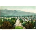 thumbnail image 2 of Art.com Colorado Springs, Colorado - Panoramic View of Town with Pikes Peak Stretched Canvas Print Wall Art by Lantern Press, 24" x 16", 2 of 4