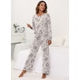 thumbnail image 5 of MINTREUS Women's Pajama Set Long Sleeve Sleepwear Ladies Soft Pjs Lounge Sets, 5 of 6