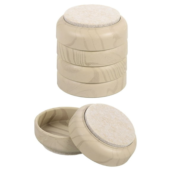 Non-Slip Furniture Pads, 8 Pack 60mm - Felt Round Furniture Foot Cups, for Hardwood Floors (Light Wood Grain)