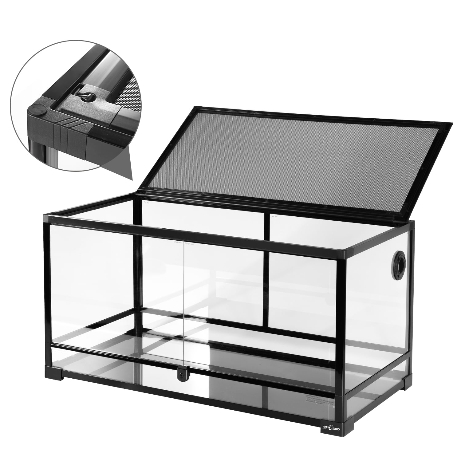 OiiBO  50 Gallon Reptile Glass Terrarium Tank Double Hinge Door with Screen Ventilation Large Reptile Terrarium 36" x 18" x 18"(Knock-Down)