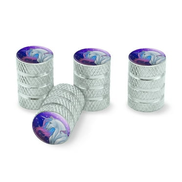 Majestic Unicorn Pink Purple Blue Tire Rim Wheel Aluminum Valve Stem Caps