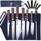 thumbnail image 1 of Juego de cuchillos de cocina SYOKAMI 14 piezas de acero inoxidable Pakkawood, 1 of 7