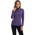 thumbnail image 2 of HSHDLDF Hauts à Manches Longues pour Femmes Col Roulé Doux Extensible Ajusté Couche de Base, 2 of 7