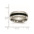 thumbnail image 4 of Mens 8mm Black Enamel Titanium Wedding Band Ring, 4 of 5