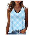 thumbnail image 2 of EKOUSN Womens V Neck Tank Tops Summer Sleeveless Ribbed Button Casual Henley Shirts, 2 of 5