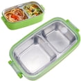 thumbnail image 2 of Stainless Steel Lunch Box, 2 Compartment Leakproof Bento Box, 7.48X4inch Stainless Steel Food Storage Containers, Metal Food Storage Container, Portable Snack Container for Outdoor Work Lunch, 2 of 5