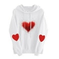 thumbnail image 2 of Plus Size Valentine's Day Heart Print Hooded Sweatshirt Long Sleeve Cozy Casual Top, 2 of 4