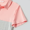 thumbnail image 5 of PatPat Men Shirts Short Sleeve Polo Shirts Graphic Tees Color Block Family Matching Casual Summer Tops, Pink, Men XXL, 5 of 6