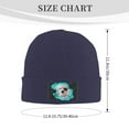 thumbnail image 3 of ZICANCN Romantic Rose Skull Pattern Knit Beanie Hat, Winter Cap Soft Warm Classic Hats for Men Women, Navy Blue, 3 of 8