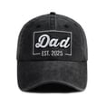 thumbnail image 1 of Gorra de béisbol lisa de algodón con bordado «Dad EST. 2», 1 of 3