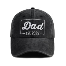 Gorra de béisbol lisa de algodón con bordado «Dad EST. 2»