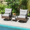 thumbnail image 2 of Costway 3 PCS Patio Swivel Rocker Set with 2-Tier Coffee Table & Cozy Seat Back Cushions, 2 of 10