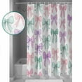 thumbnail image 3 of 60x72 Inch Shower Curtains for Bathroom Pink Purple Teal Fabric Bath Curtain Decor Watercolor Bow Farmhouse Waterproof Restroom Curtains Shower Set Accessories with 12 Hooks 60 Inch, 3 of 6