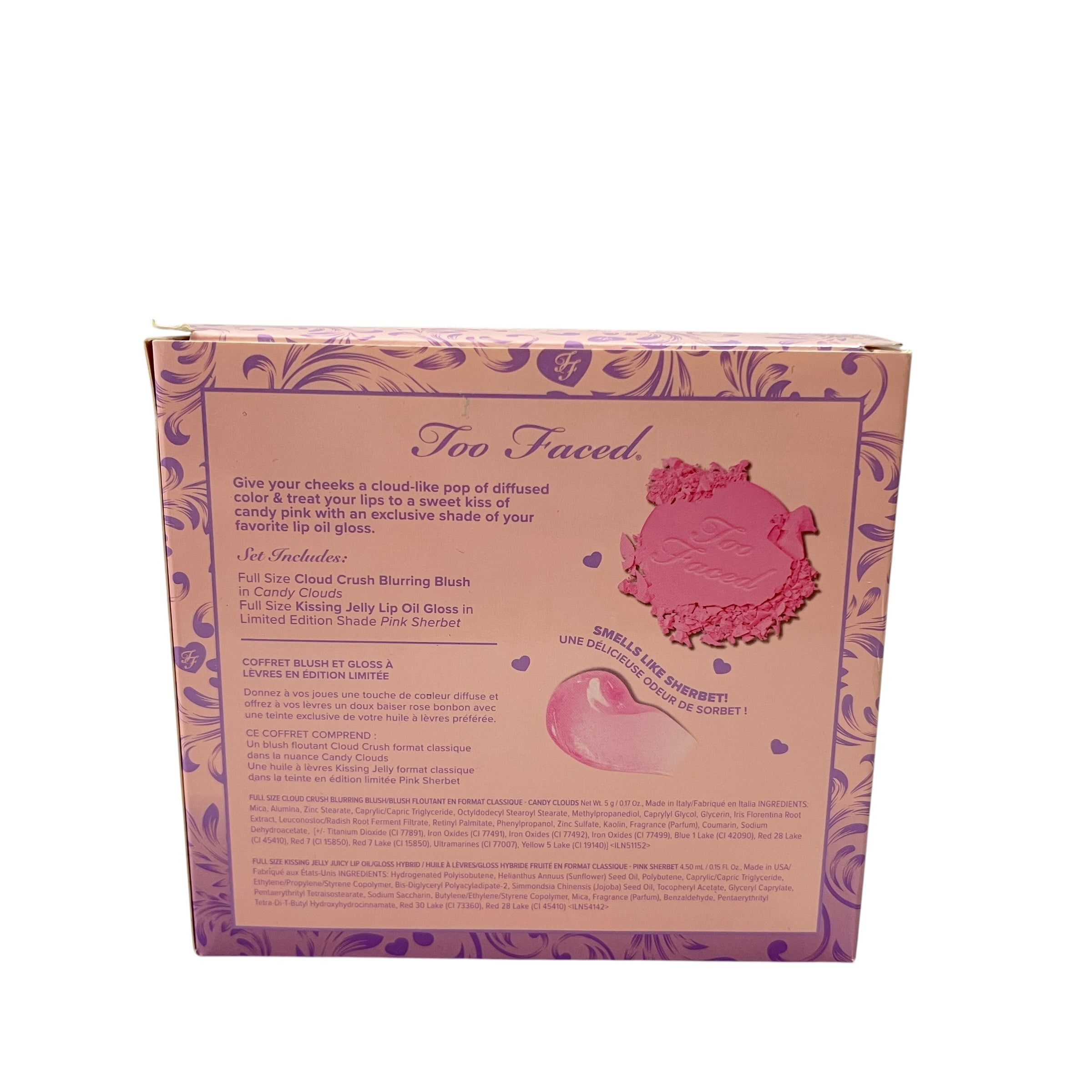 Too Faced Dream A Little Dream Set Blush Candy Clouds & Lip Gloss Pink Sherbet