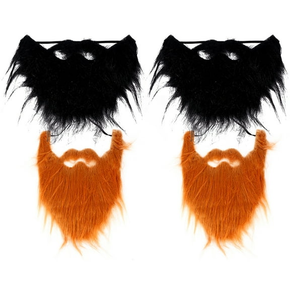Eease 4PCS Halloween Christmas Party Fake Beard Cosplay Props Facial Whiskers