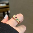 thumbnail image 2 of Bague Éternité Arc-en-Ciel Plaquée Or, Bague Empilable en Zircon Cubique Coloré, 2 of 5
