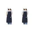 thumbnail image 1 of Bewildely Delantal de cocina, vestido de trabajo sencillo, ropa de trabajo para el hogar para mujer, ropa para el hogar con bolsillo para el Negro 2piezas, 1 of 6