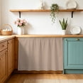 thumbnail image 2 of Beige Solid Color Sink Skirt 11"W x 13"L, Dustproof Under Sink Curtain Skirt for Bathroom Kitchen, Aesthetics Contemporary Luxury Adhesive Short Curtain Vanity Cover for Laundry Room Closet Shoe Rack, 2 of 8