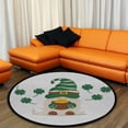 thumbnail image 4 of Coolnut Round Rugs for Living Room, Cute Gnome In A Green Hat With Non-Slip Coral Velvet Long Runner Rugs, Washable Water Absorbent Mat Carpet for Bedroom Kitchen Kids Room, 4 of 6