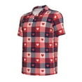thumbnail image 4 of Wukai Heart Plaid Men’s Polo Shirts,Quick-Dry Athletic Shirt,Classic Fit Shirts-Small, 4 of 8