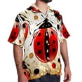 thumbnail image 2 of Seven Starred Ladybird Men's Short Sleeve Shirts, Casual, Printed, Button Down, Beach Shirt - Spread Collar Tops for Summer Beach Fun, 2 of 6