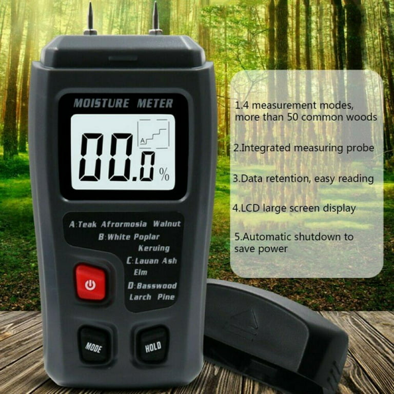 Handheld Wood Moisture Test Meter LCD Moisture Tester for Wood Moisture  Detector for Firewood Paper Humidity Measuring