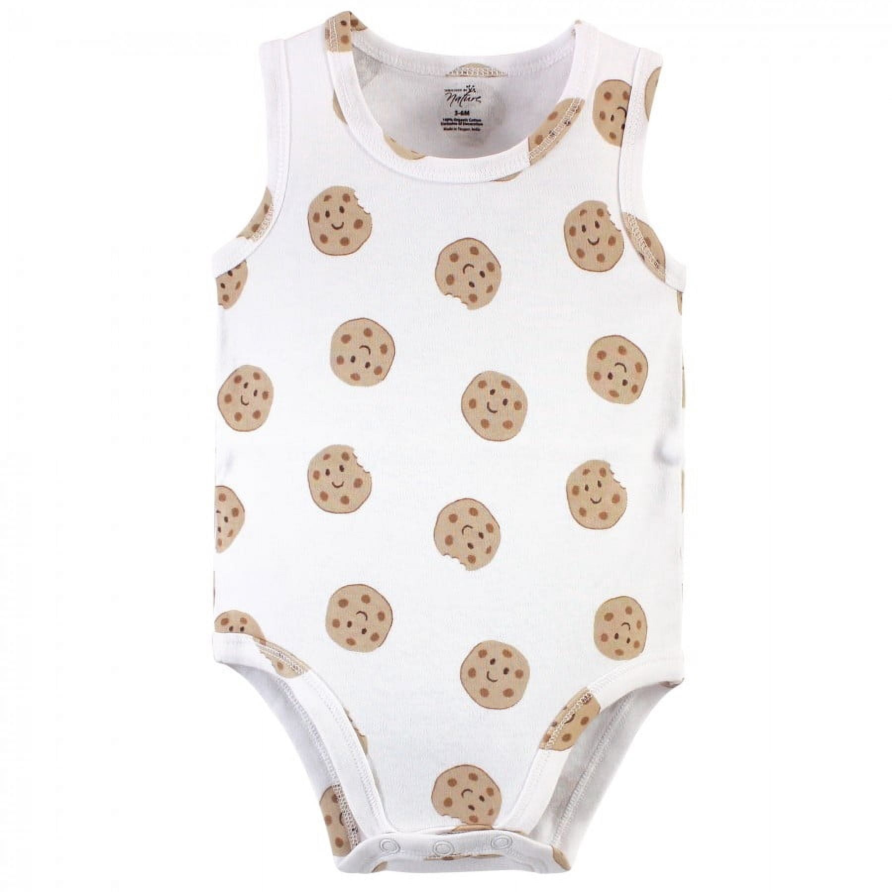 Touched by Nature Baby Boy Organic Cotton Bodysuits 5pk, Milk & Cookies, 6-9 Months