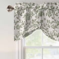 thumbnail image 3 of Spring Flowers Tie Up Valance Curtains for Windows, Kitchen Curtains Window Shades, Farmhouse Sage Green Pastoral Floral Leaf Light Filtering Roman Curtain Valances for Bedroom/Bathroom/Cafe 42"x12", 3 of 9