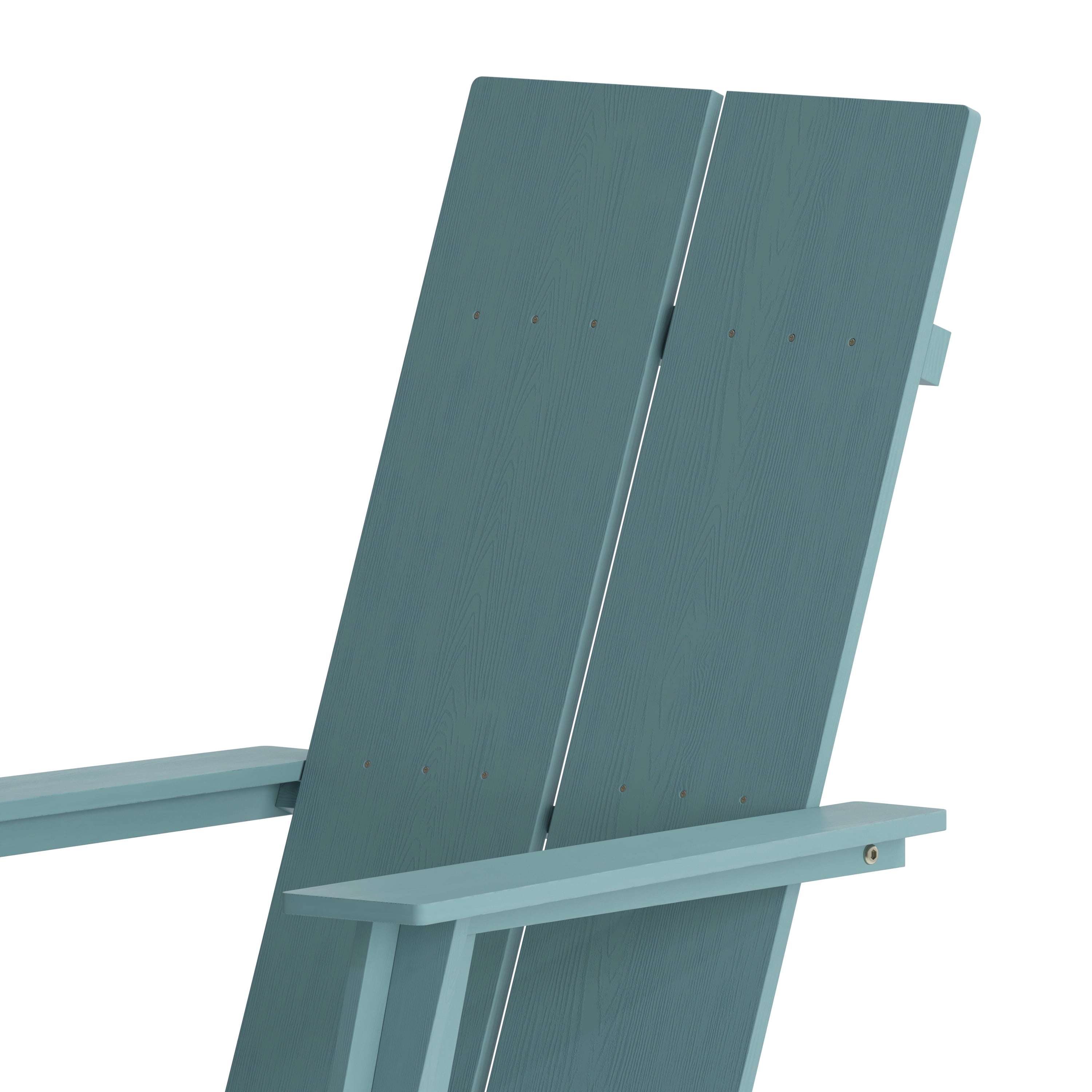 BizChair Modern Commercial 2-Slat Back Adirondack Chair - Sea Foam All-Weather Poly Resin Lounge Chair