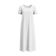 thumbnail image 7 of Bxsruta Womens Casual Maxi Dress Short Sleeve Scoop Neck Loose Flowy T-Shirt Dresses with Pockets, 7 of 7