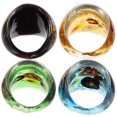 thumbnail image 1 of WORGEOUS Anillos de vidrio de 4 pcs Anillos decorativos de vidrio para el dedo de las mujeres Anillos de vidrio personalizados Anillos de vidrio personalizados, 1 of 9