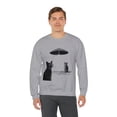 thumbnail image 5 of Cats with a UFO Unisex Heavy Blend™ Crewneck Sweatshirt, 5 of 7