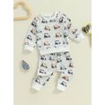 thumbnail image 3 of Nygoyerh Little Boys Fall Outfit 6M 9M 12M 18M 2T 3T 4T Golf Print Long Sleeve Tops + Drawstring Pants 2PCS Set Baby Clothing for Fall, 3 of 8
