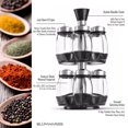 thumbnail image 5 of Belwares Spice Jar Rack – 12 Durable Glass Jars in Sleek & Attractive Carousel, 5 of 5