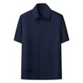 thumbnail image 5 of COSFO Solid Summer Shirts for Men Collared Casual Short Sleeve Button Down Shirts Multi Pockets Loose Men's Tops, 5 of 5