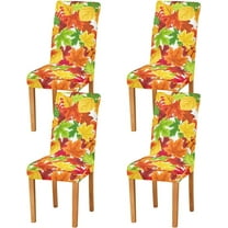 Fall Autumn Leaves Dining Chair Covers Set of 4 Spandex Stretch Seat Cover for Home Decorations Restaurant