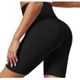 thumbnail image 2 of Ashirexll Women's Shorts, High Waisted Shorts Women, Solid Color High Waist Hip Elastic Fitness and Sports Tight and Nude Yoga Shorts, 2 of 3