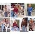 thumbnail image 5 of PRETTYGARDEN Women's Fall Quarter Zip Long Sleeve Shirts Soft Stretchy Ribbed Knit, Collared Zipper Slim Fitted, Raglan Sleeves Pullover, Dressy Casual Tops, Trendy Going Out Outfits, 5 of 8