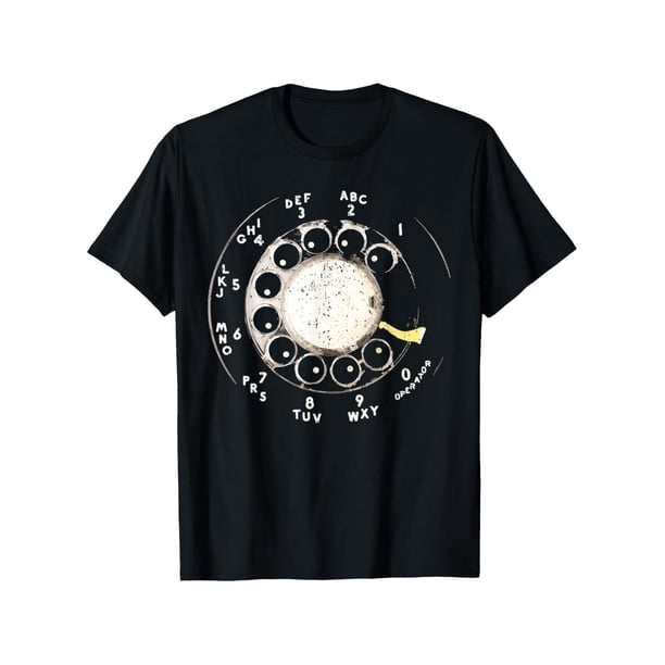 Retro Rotary Telephone Dial Graphic Tee - 100% Cotton, Comfort Fit, Short Sleeve, Black | Unique & Fun Gift for Men, Women, Parents & Friends | Durable & Machine Washable