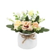 thumbnail image 2 of MMJ Artificial Rose Bonsai Potted Mini Plant Desktop Table Home Office Decor 7.09x3.94x3.94in, 2 of 6