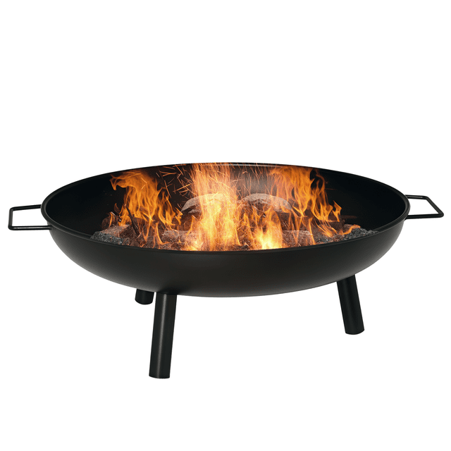 Outsunny 23" Round Outdoor Wood-Burning Fire Pit with Support Legs, Black
