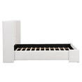 thumbnail image 5 of Queen Upholstered Platform Bed with Wingback Headboard, No Box Spring Needed, Soft Fabric, Modern White Bed Frame for Bedroom, 5 of 8