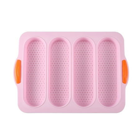 

4-Slots Baking Pan - Nonstick Bread Pan - Mini Chocolate Molds Silicone - Silicone Baking Mold For Cake Bread Loaf Cookie Food Oven Donut