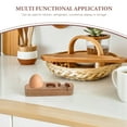 thumbnail image 3 of OULII Natural Wood Egg Holder Tray Brown Deviled Egg Platter for Home Kitchen Cheese Serving Display, 3 of 8