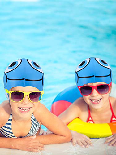 Childrens Kids Swimming Cap Swim Waterproof Hat & Adjustable Sports Goggles 
