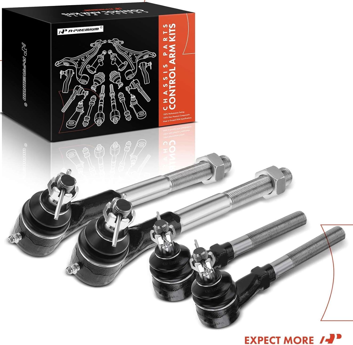 A-Premium 4Pcs Front Inner Outer Tie Rod End Kit Compatible with Ford F-150 F150 1997-2003 F-250 F-150 Heritage Expedition Lincoln Blackwood Navigator