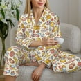 thumbnail image 6 of Uemuo Coffee Donuts Pattern Womens Pajama Sets,PJ Set for Women,Pajamas for Women Logo,Long Sleeve Pajama Set for Women,Soft Long Sleeve Top With Pants-Small, 6 of 9